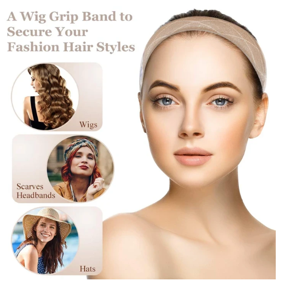 Flexible Velvet Adjustable Wig Grip Headband